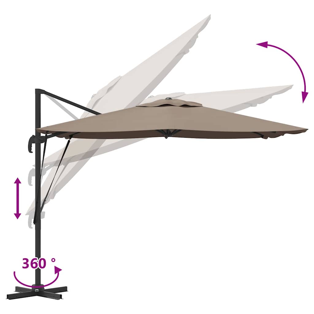 Roma Parasol Beige 286 x 284 x 265 cm Aluminium und Polyester
