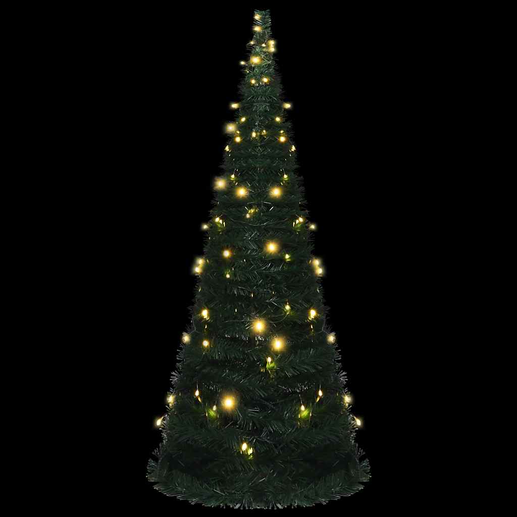 Künstlicher Pop-Up-Weihnachtsbaum mit Beleuchtung Grün 150 cm