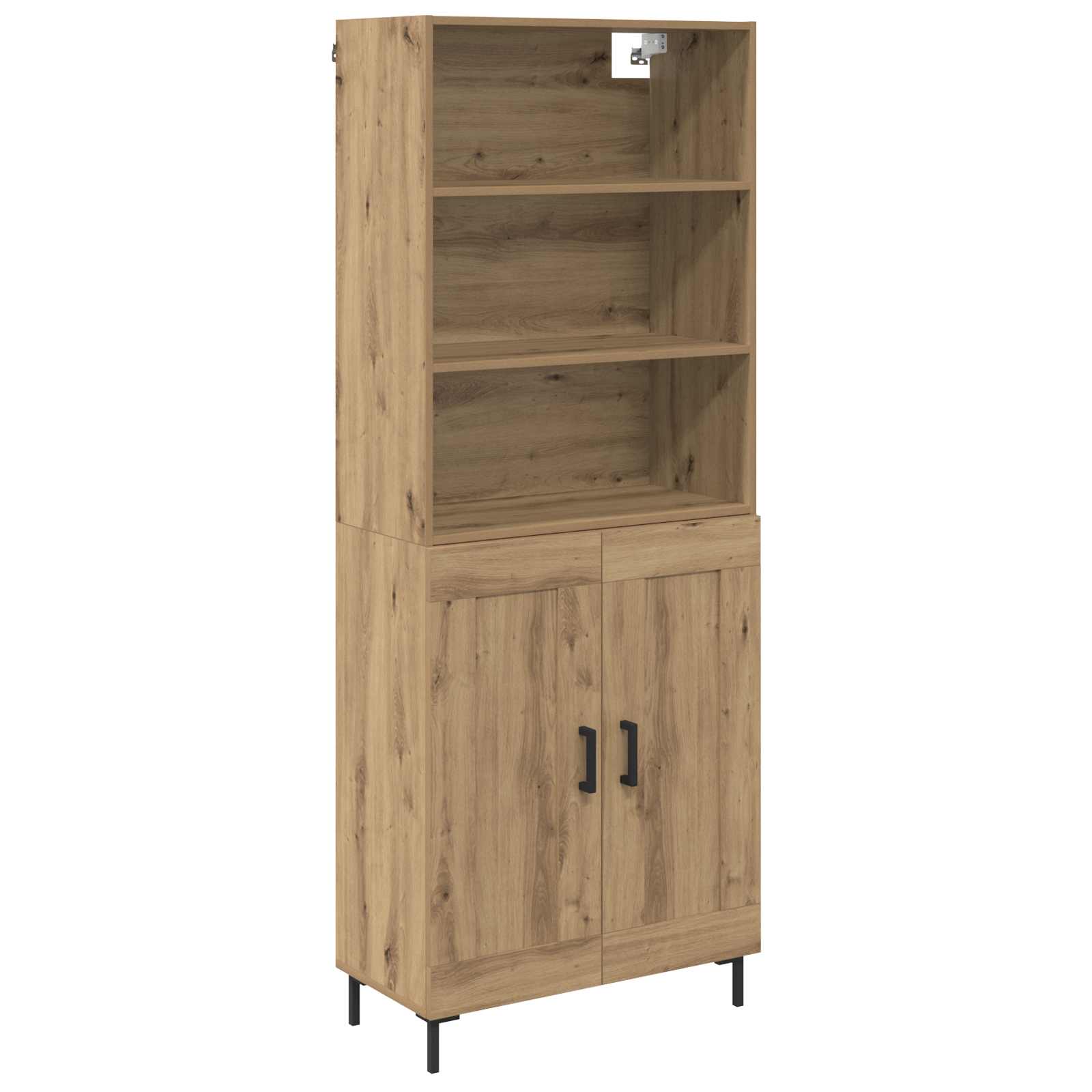 Highboard Hochglanz-Weiß 69,5x34x180 cm Holzwerkstoff