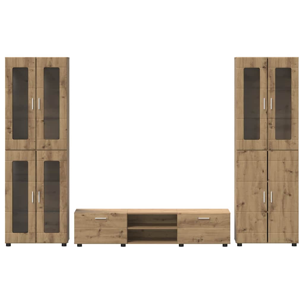 Highboard mit Regal FLORIN Weiß 60 x 35 x 182 cm Holzwerkstoff