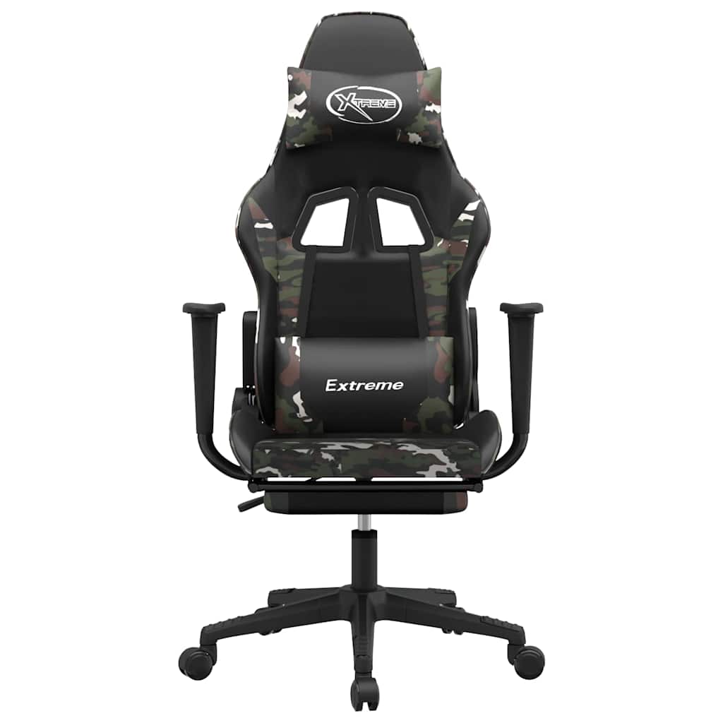 Gaming-Stuhl mit Massagefunktion Schwarz und Blau Kunstleder