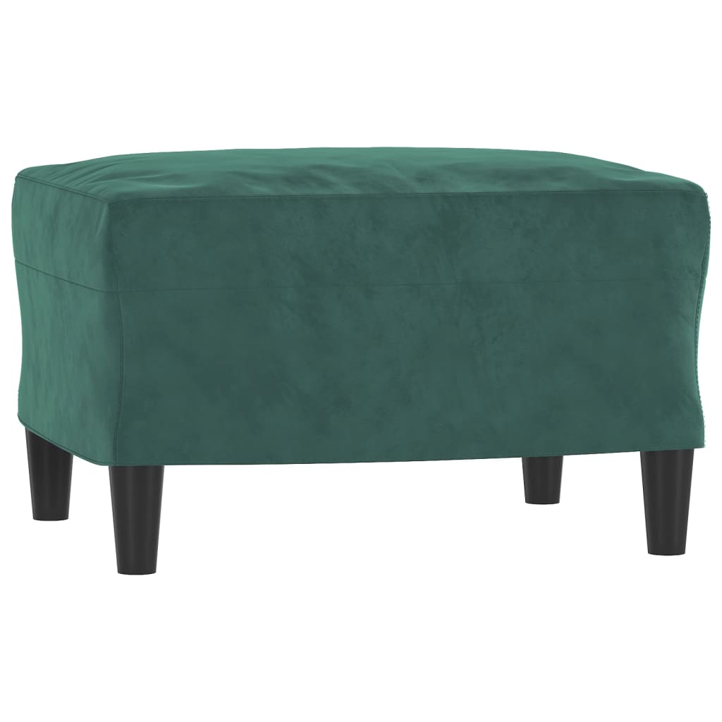 3-Sitzer-Sofa mit Hocker Hellgrau 180 cm Samt
