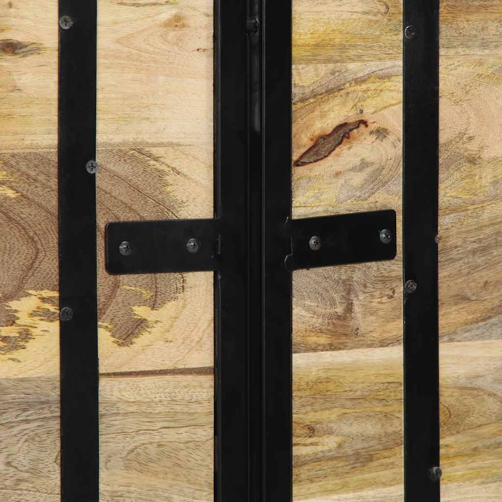 Kopfteil 100 cm Massivholz Mango und Eisen