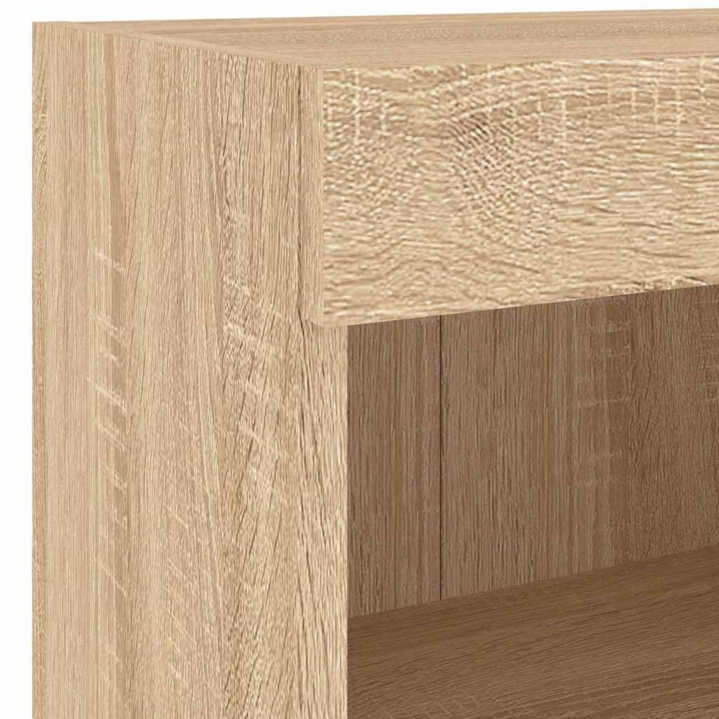 5-tlg. Wohnwand mit LED-Beleuchtung Weiß Holzwerkstoff