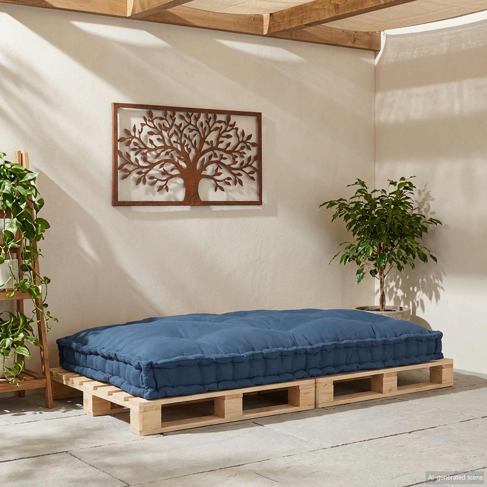 Palettensofa-Auflage Mehrfarbig Stoff Patchwork