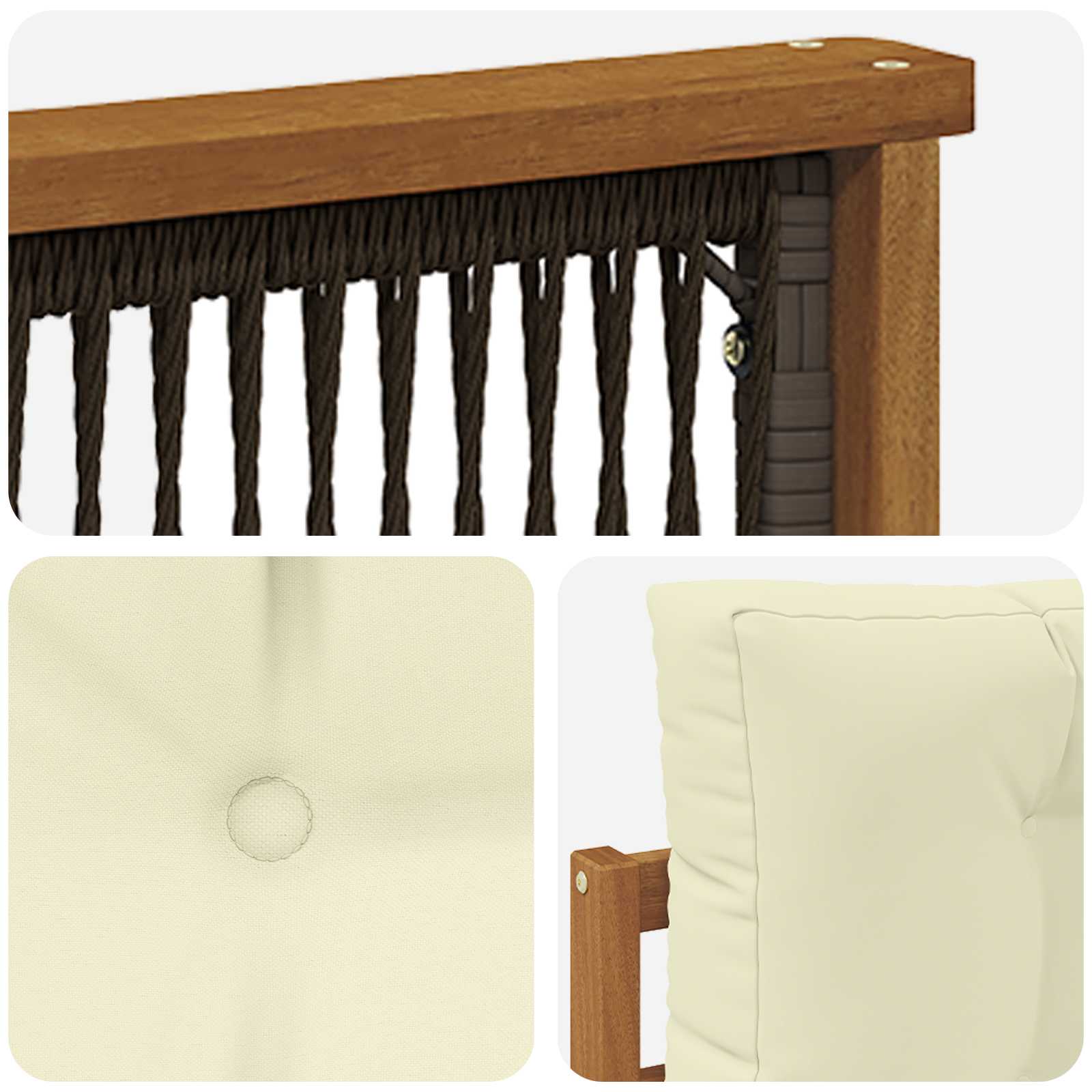 2 Stück Outdoor-Sofa Natur