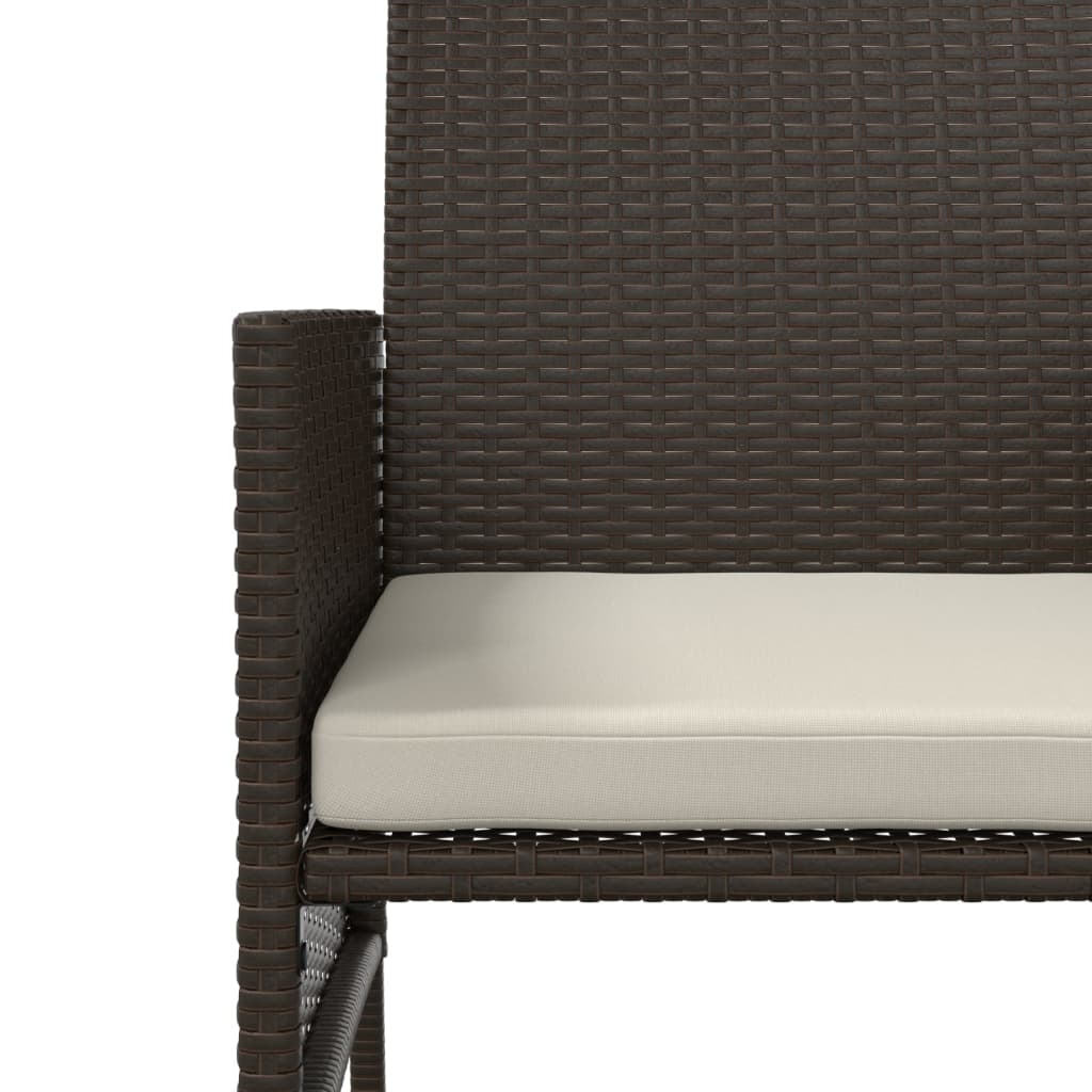 2-Sitzer-Gartensofa mit Teetisch und Hocker Poly Rattan Grau