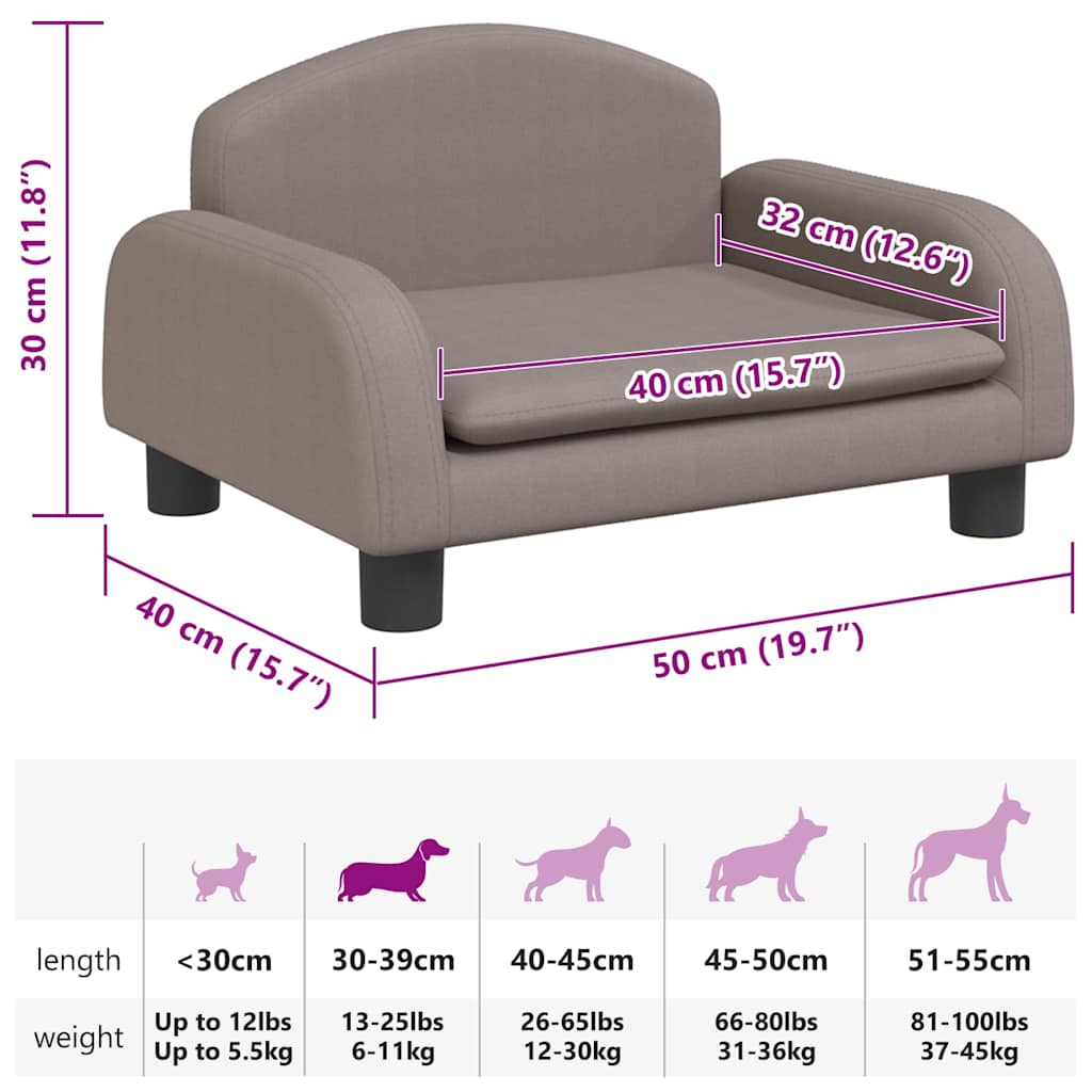 Hundebett Dunkelgrau 70x45x30 cm Stoff