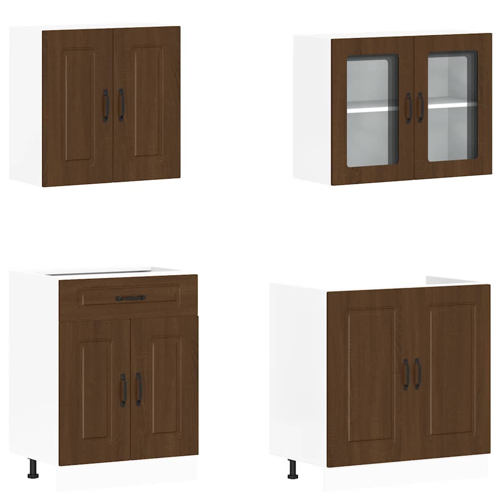 4-tlg. Küchenschrank-Set Kalmar Weiß Holzwerkstoff