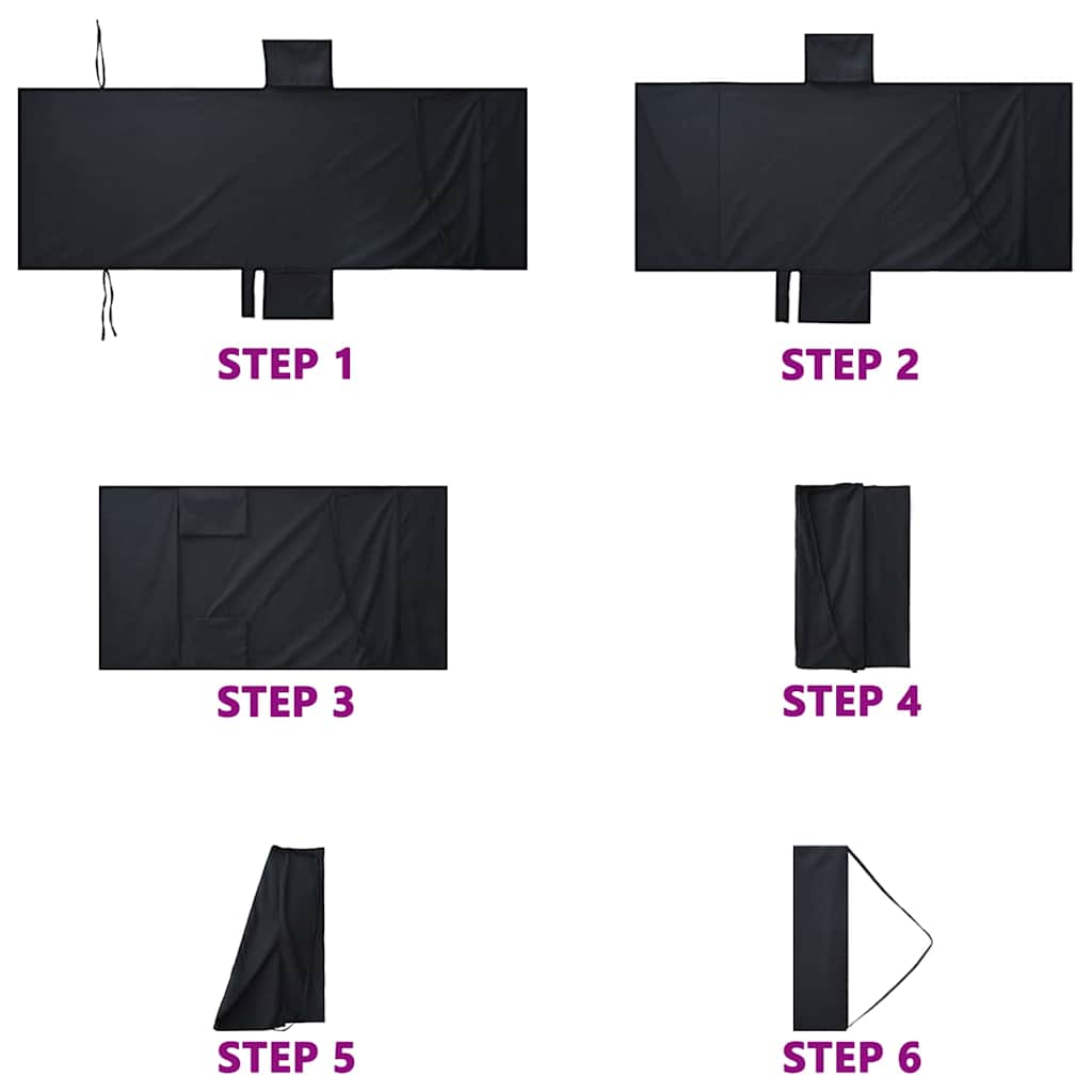 Sonnenliege-Tücher 2 pcs Schwarz 210 x 75 cm