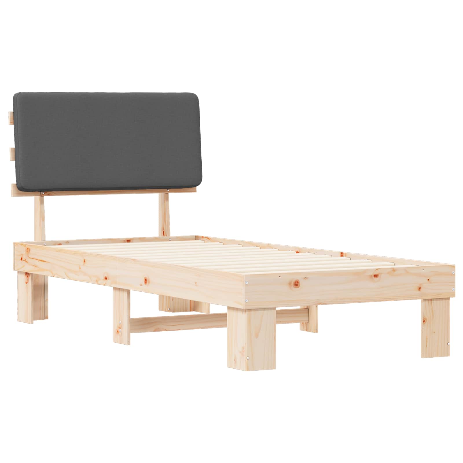 Bettgestell mit gepolstertem Kopfteil Hellgrau 200 x 200 cm