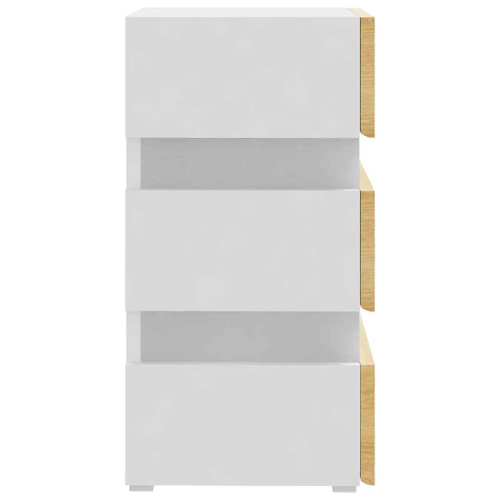 LED-Nachttisch Weiß 45x35x67 cm Holzwerkstoff