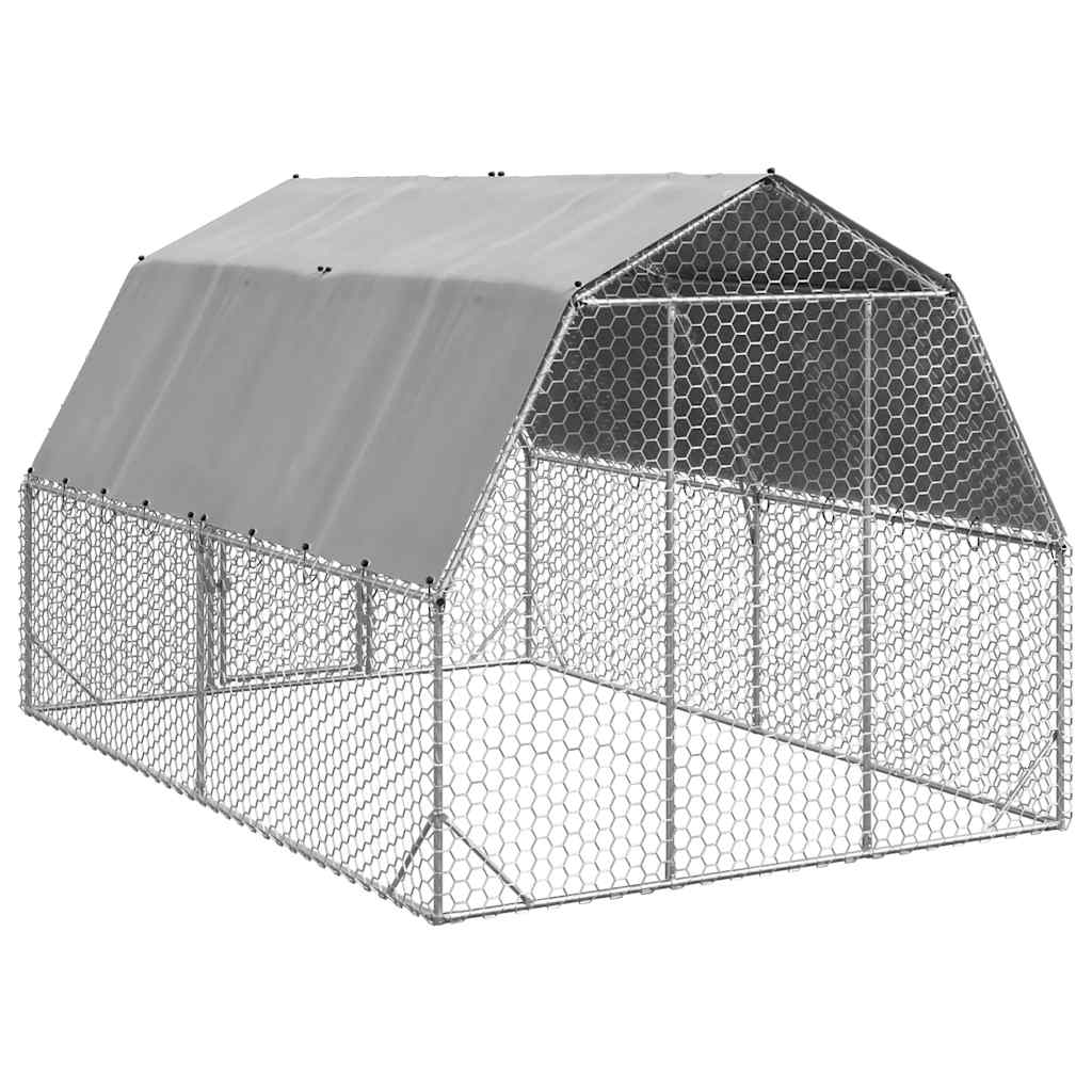 Hühnerstall 2,5x4x2,25 m Verzinkter Stahl