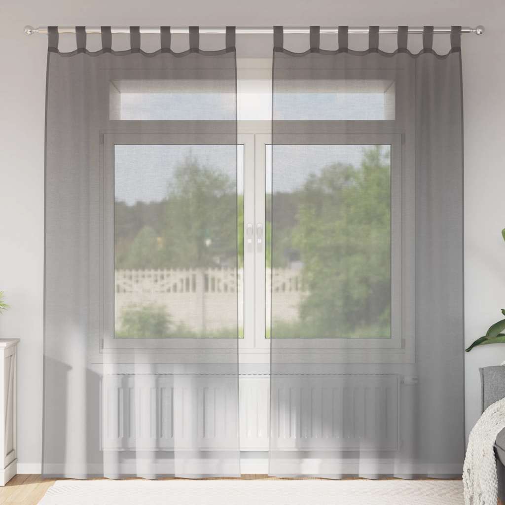 Voile Vorhänge mit Ösen 2 Stk. Apfelgrün 140x140 cm