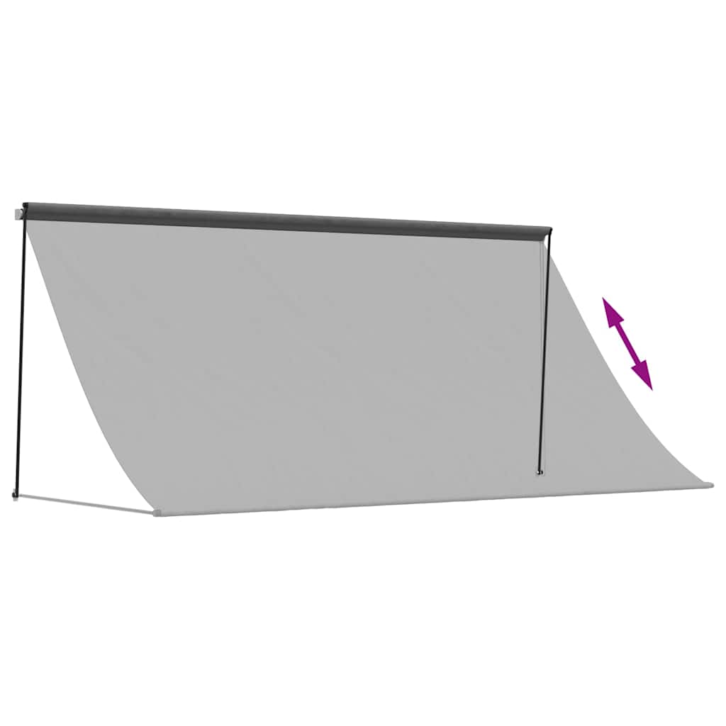 Markise Einziehbar Anthrazit 100x150 cm Stoff und Stahl