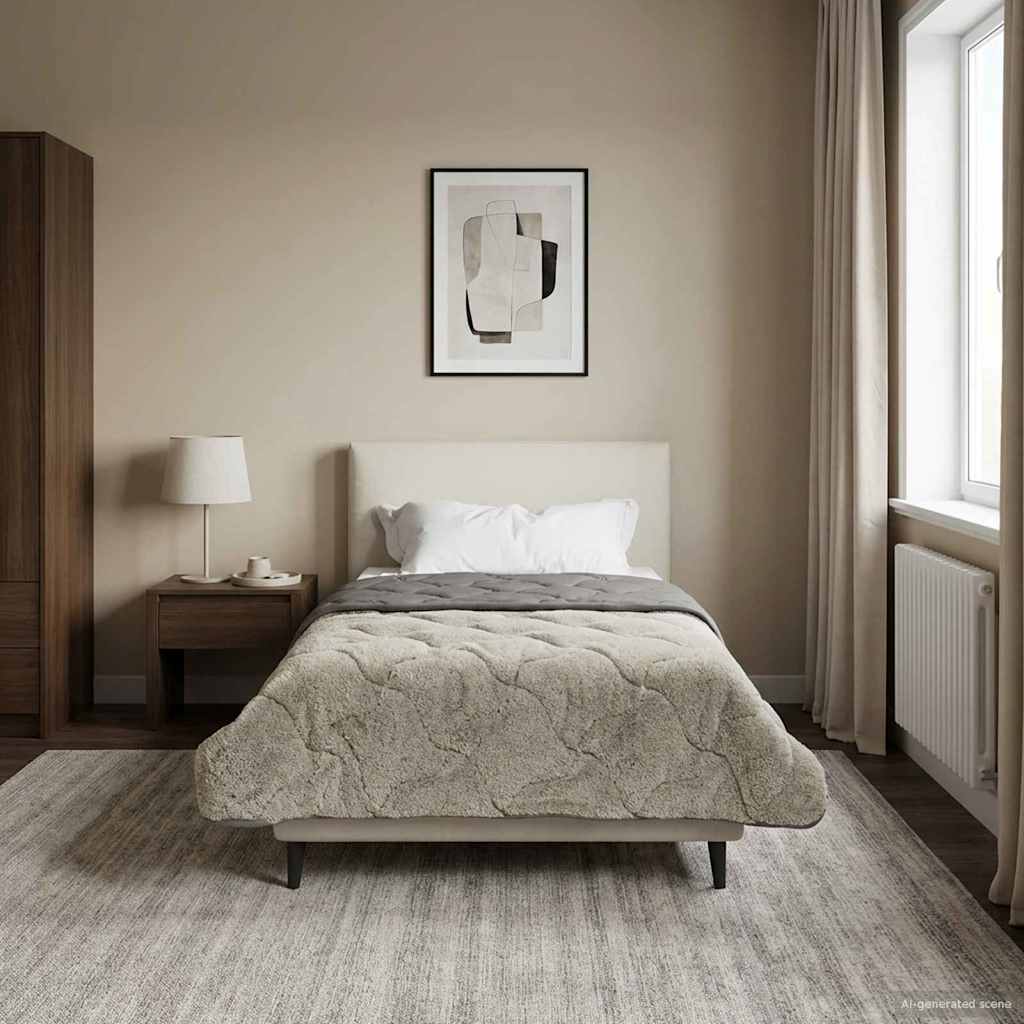 Sommerdecke Anthrazit 135 x 200 cm Mikrofaser und Teddy-Fleece