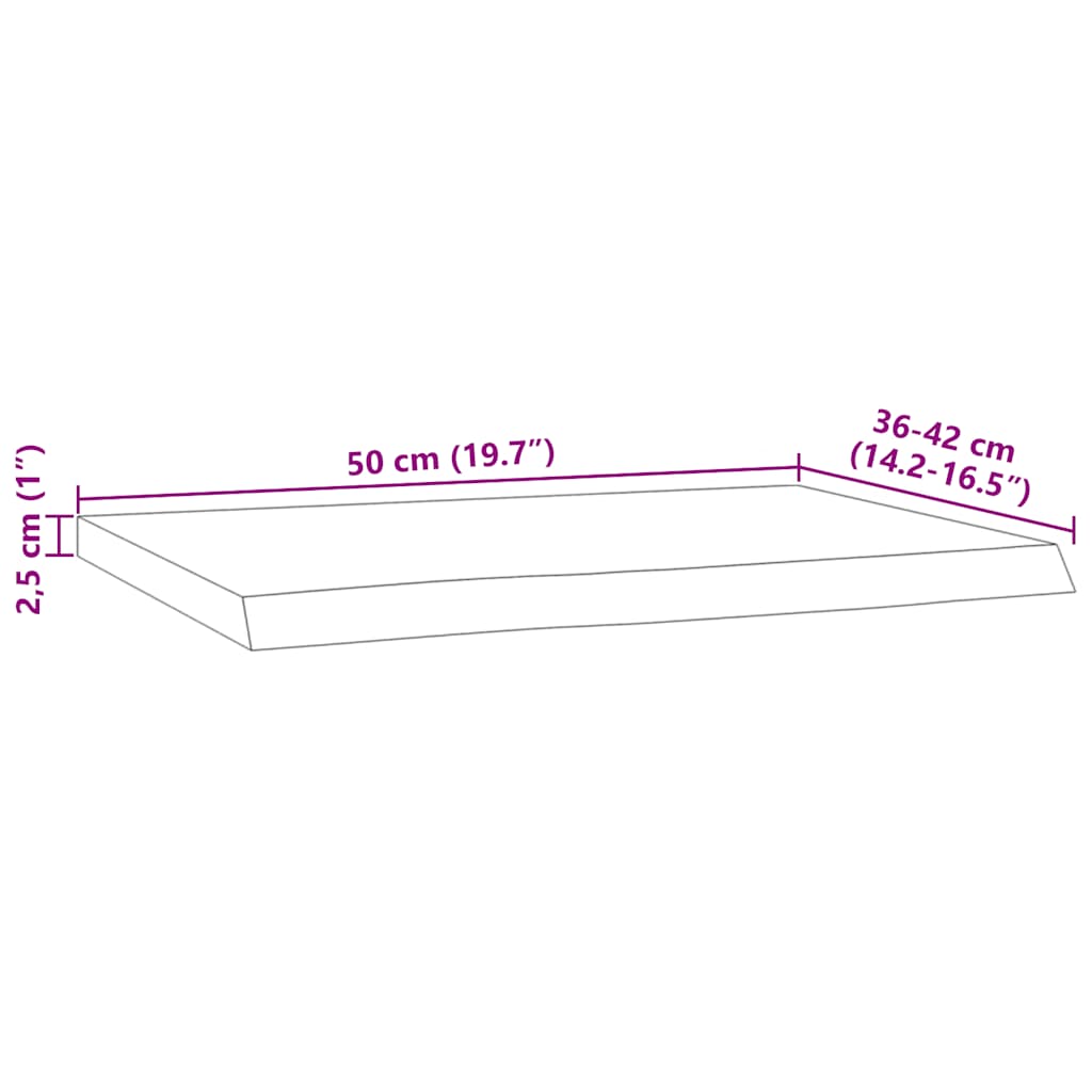 Wandregal 40x20x2,5 cm Rechteckig Massivholz Akazie Baumkante