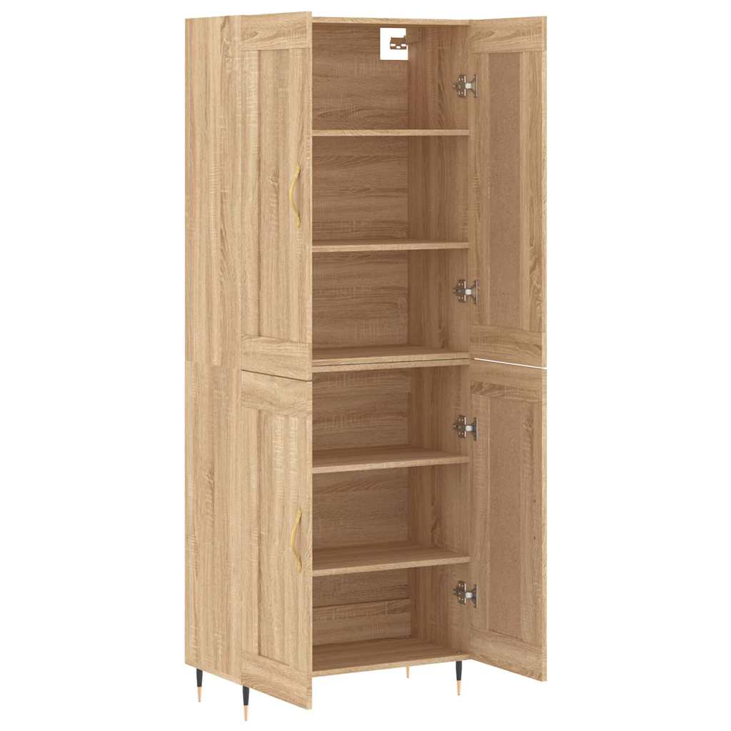 Highboard Betongrau 69,5x34x180 cm Holzwerkstoff