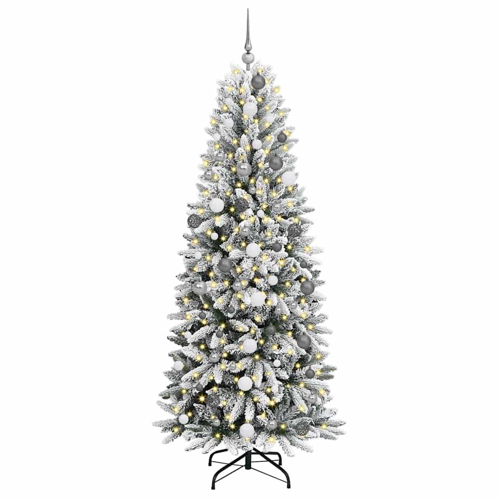 Künstlicher Weihnachtsbaum mit 150 LEDs mit Ständer Weiß 120 cm