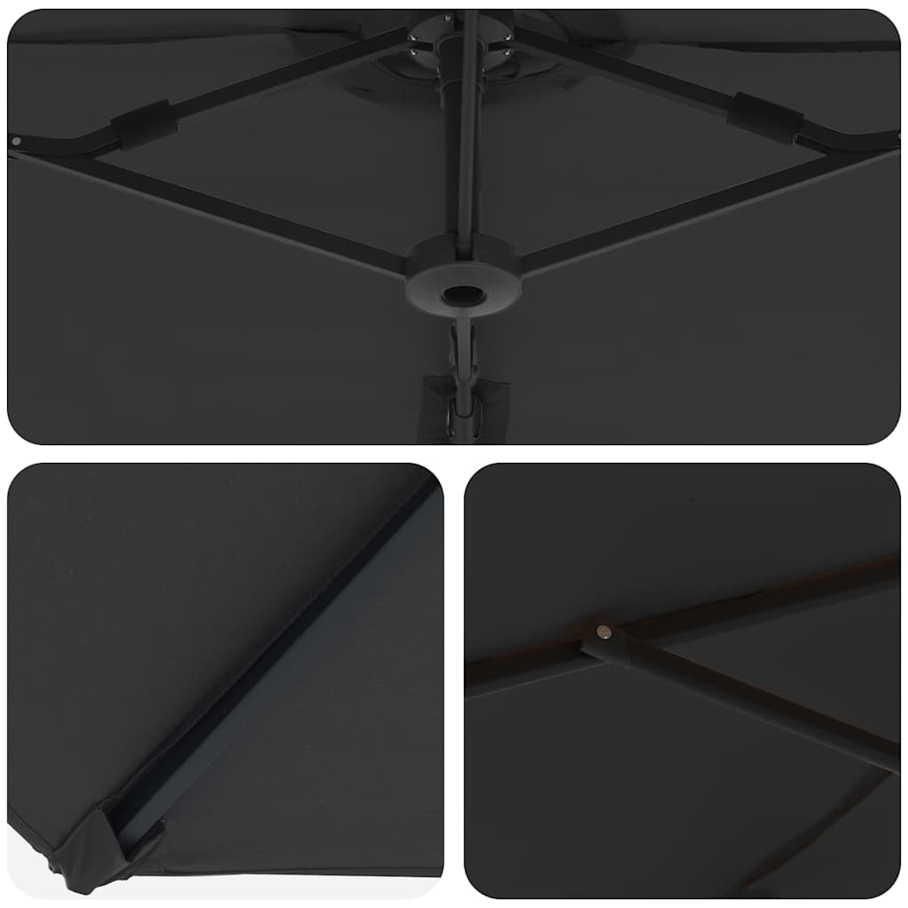 Sonnenschirm Sand 372 x 198 x 243 cm Polyester und Aluminium
