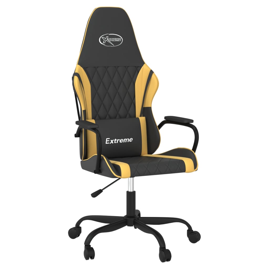 Gaming-Stuhl mit Massagefunktion Schwarz und Blau Kunstleder