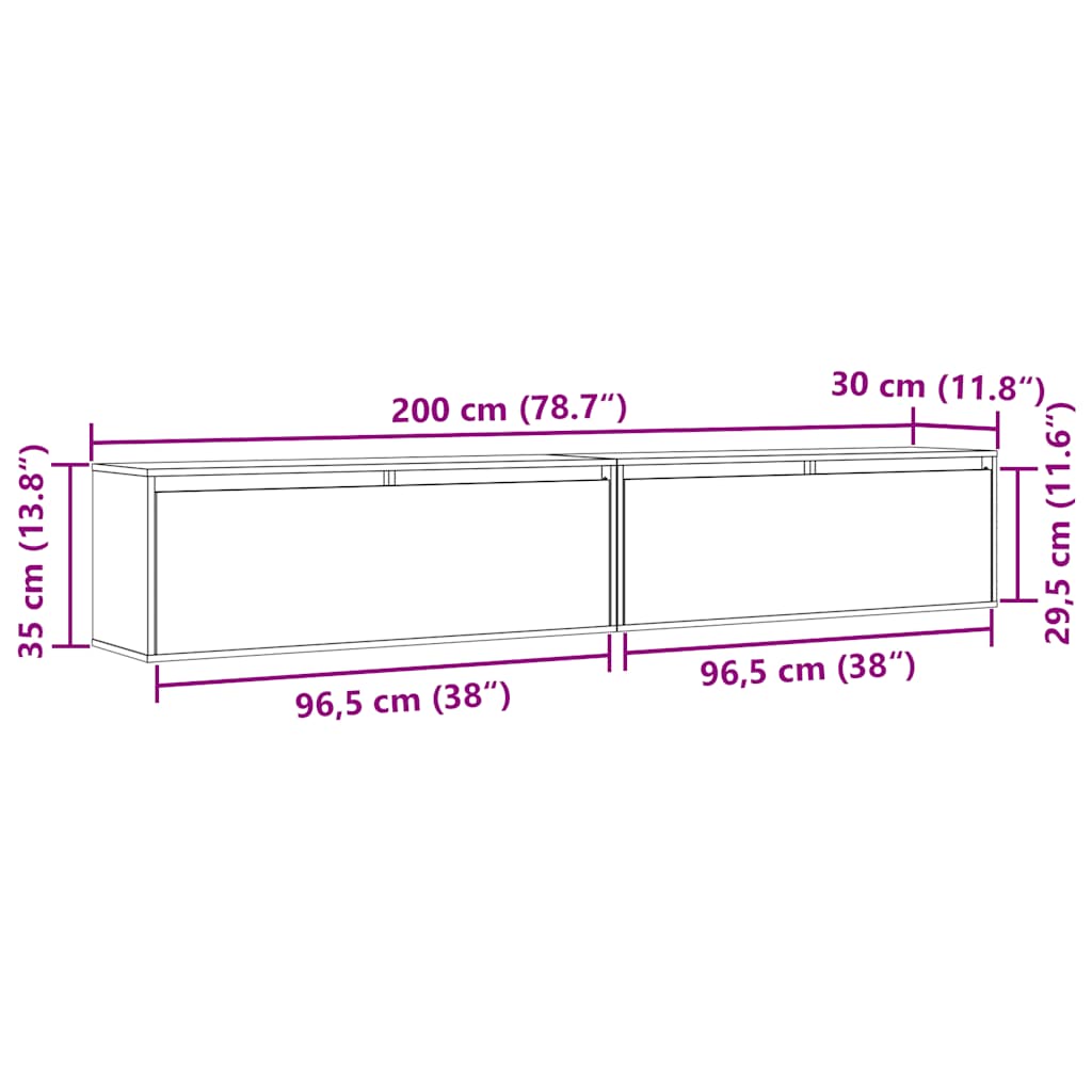 Wandschrank 100x30x35 cm Massivholz Kiefer