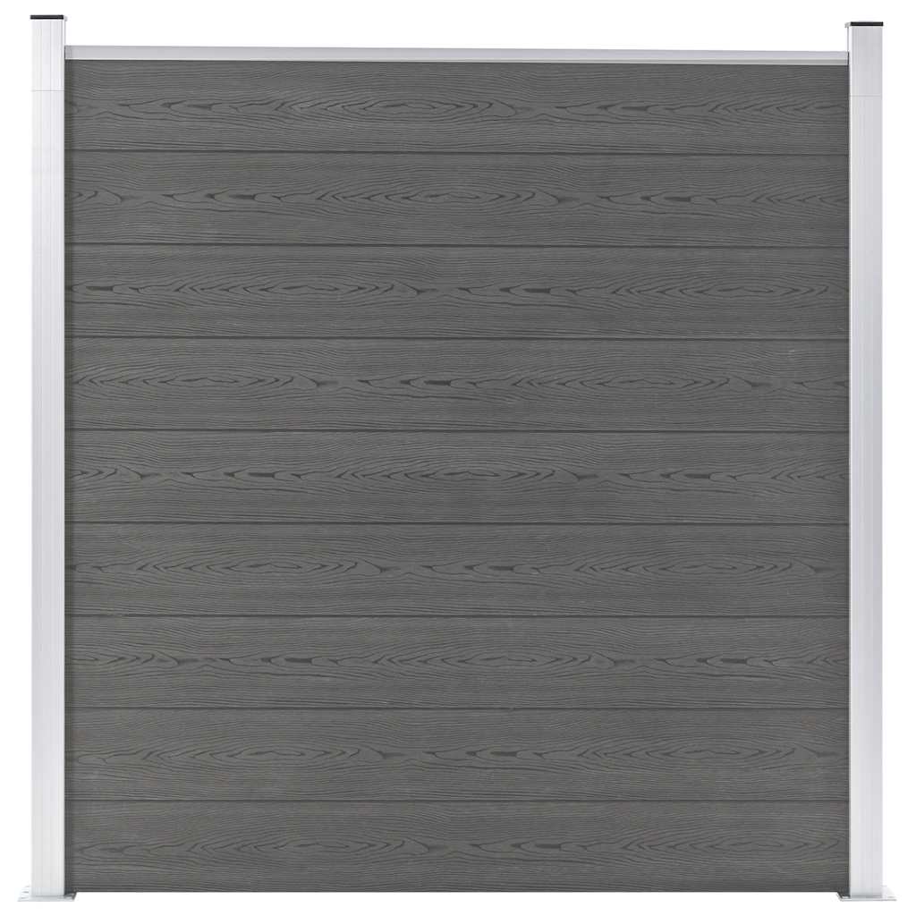 Zaunelement WPC 180x186 cm Schwarz