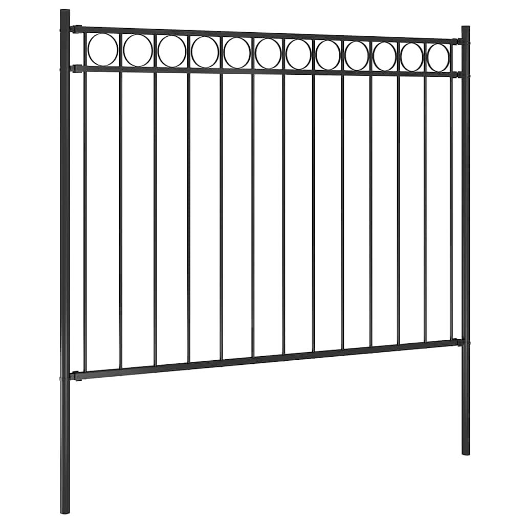 Gartenzaun ASSEN Stahl 1,7 x 0,8 m Schwarz