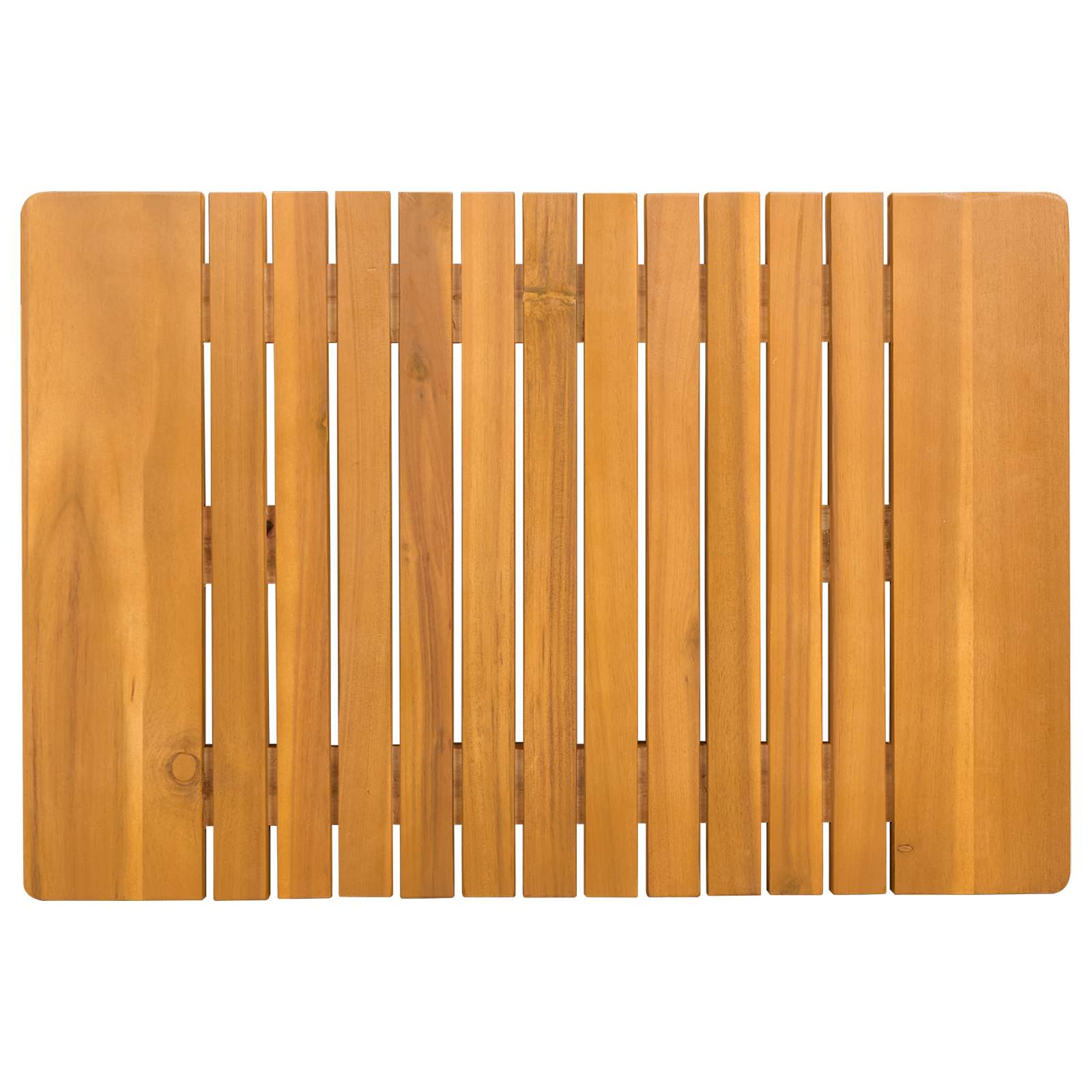 Badematte Uni Braun 59 x 40 cm Massives Akazienholz