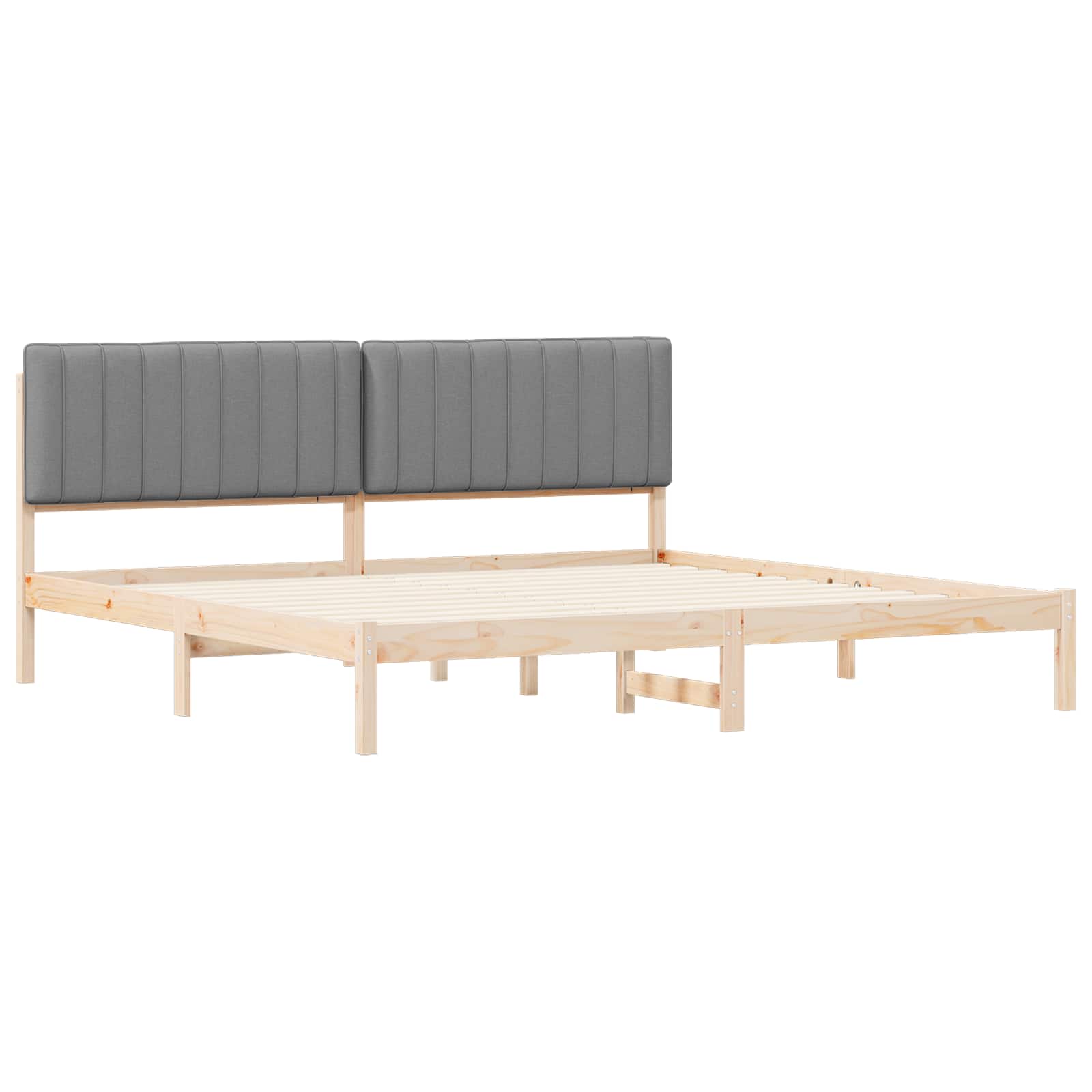 Bettgestell mit gepolstertem Kopfteil Hellgrau 200 x 200 cm