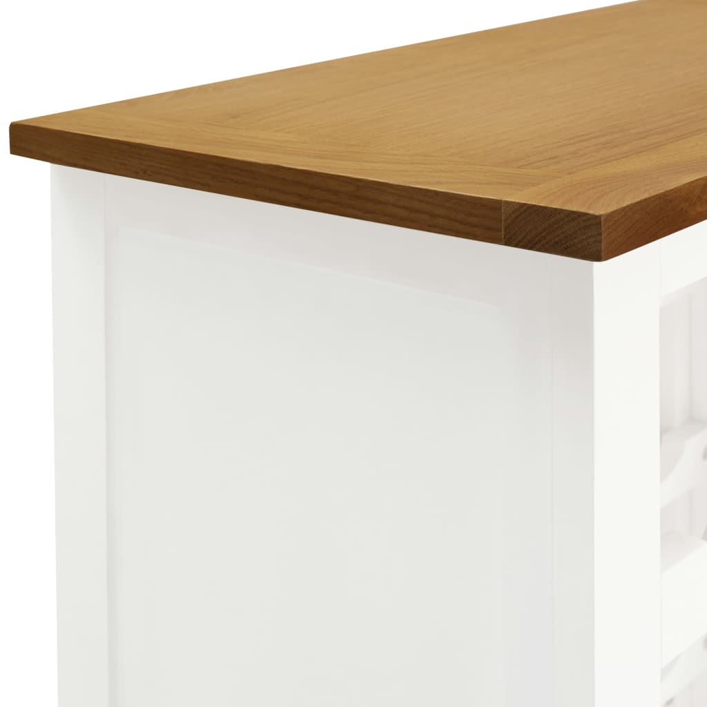 Weinschrank 56 x 32 x 110 cm Massivholz Eiche