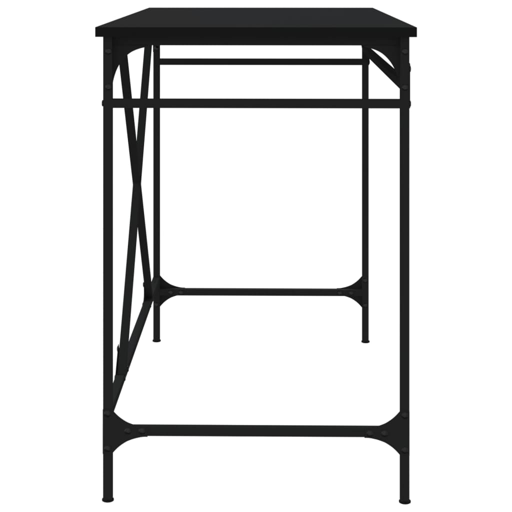 Schreibtisch Räuchereiche 100x50x75 cm Holzwerkstoff und Eisen