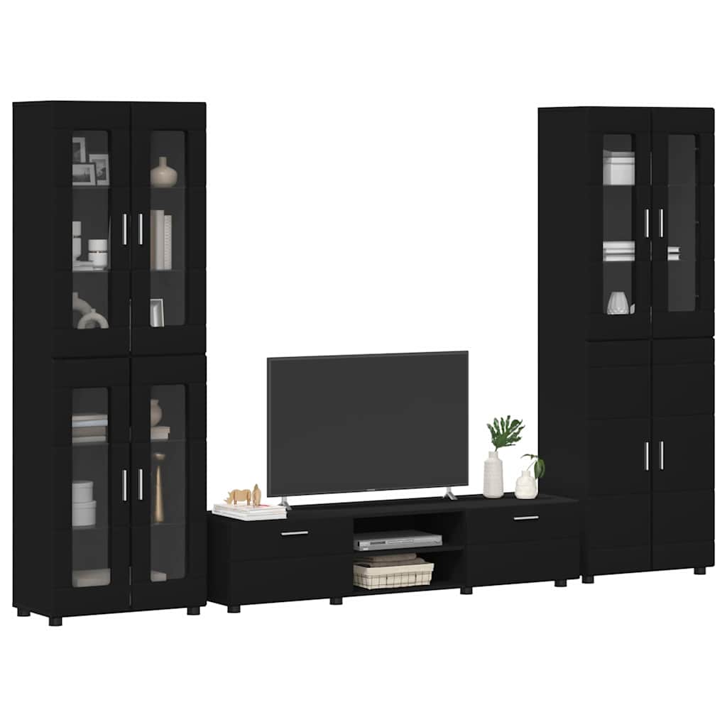 Highboard mit Regal FLORIN Weiß 60 x 35 x 182 cm Holzwerkstoff