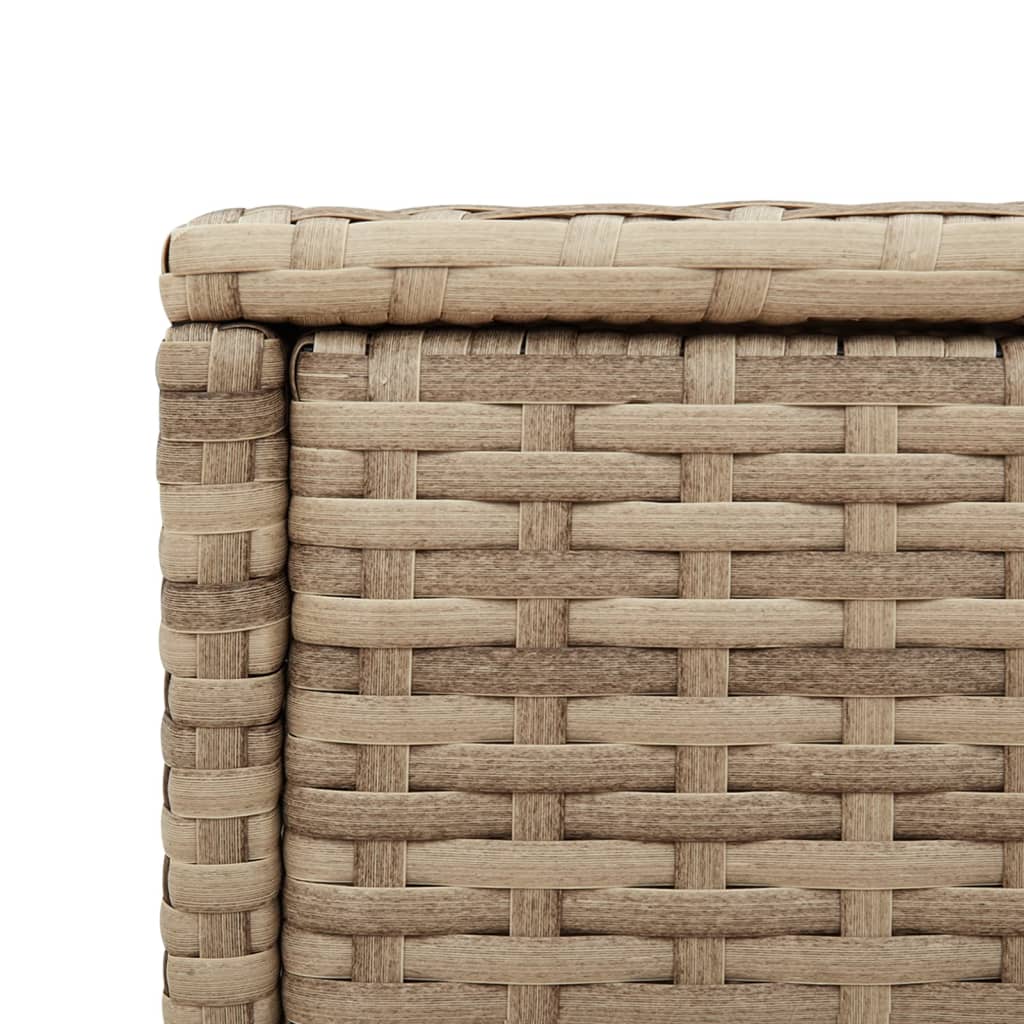 Garten-Beistelltisch mit Glasplatte Schwarz 58x27,5x55cm Rattan