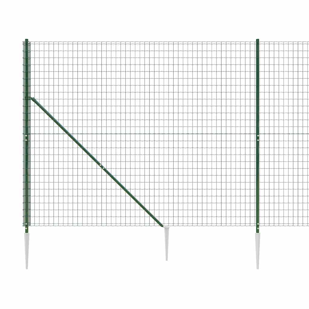 Maschendrahtzaun mit Bodenhülsen Grün 2x10 m