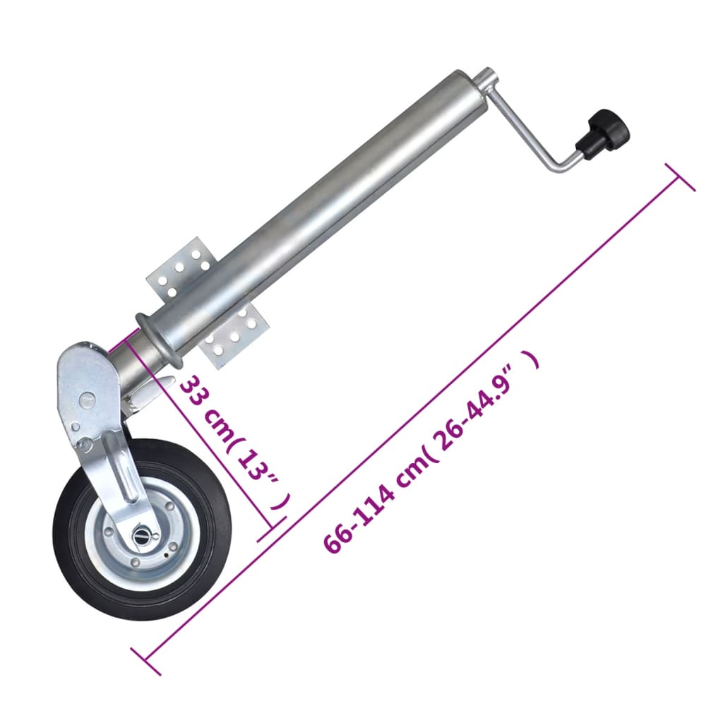 Stützrad 60 mm mit 2 Stützrohren und 2 Klemmen