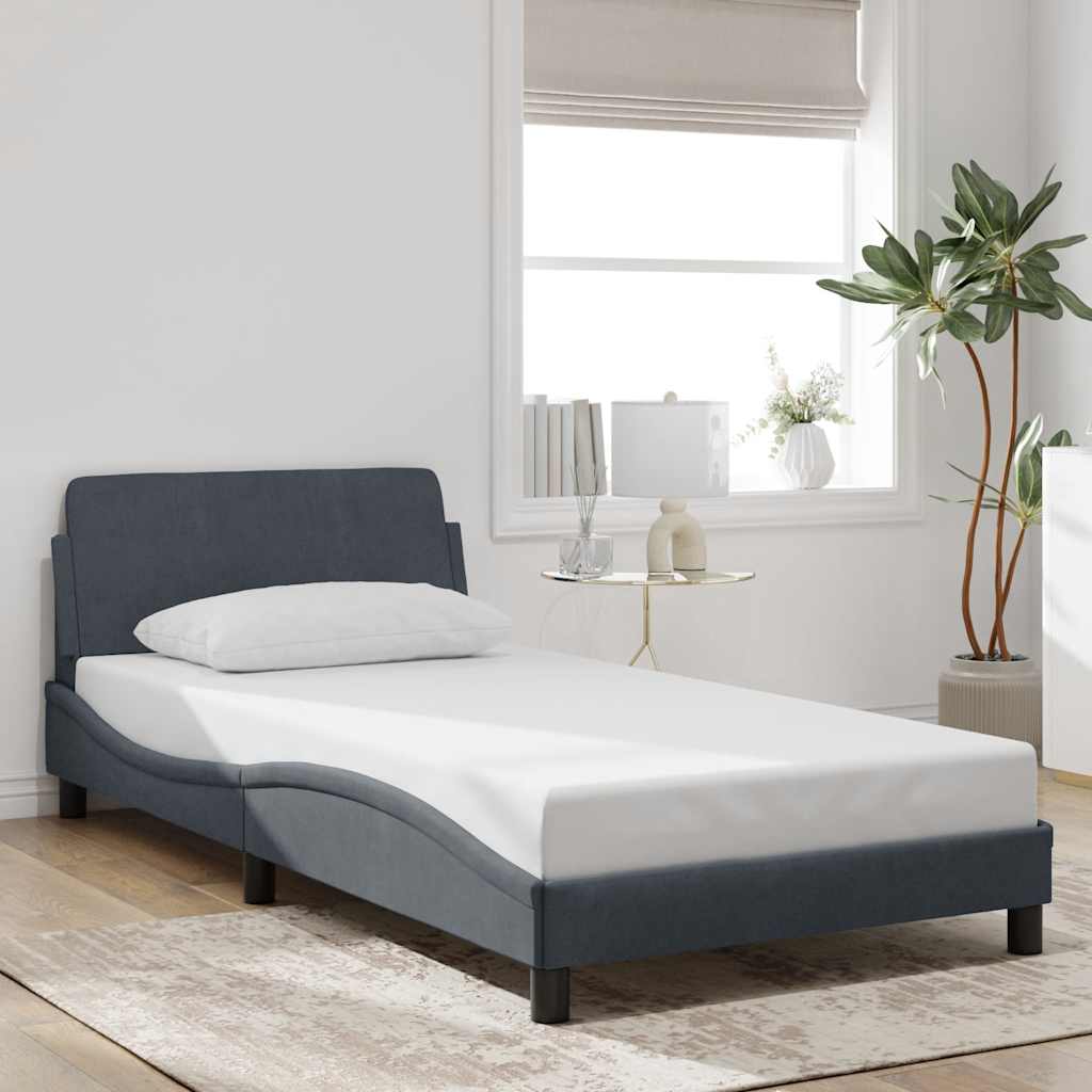 Bettgestell "Dover" Hellgrau 100x190 cm Samt