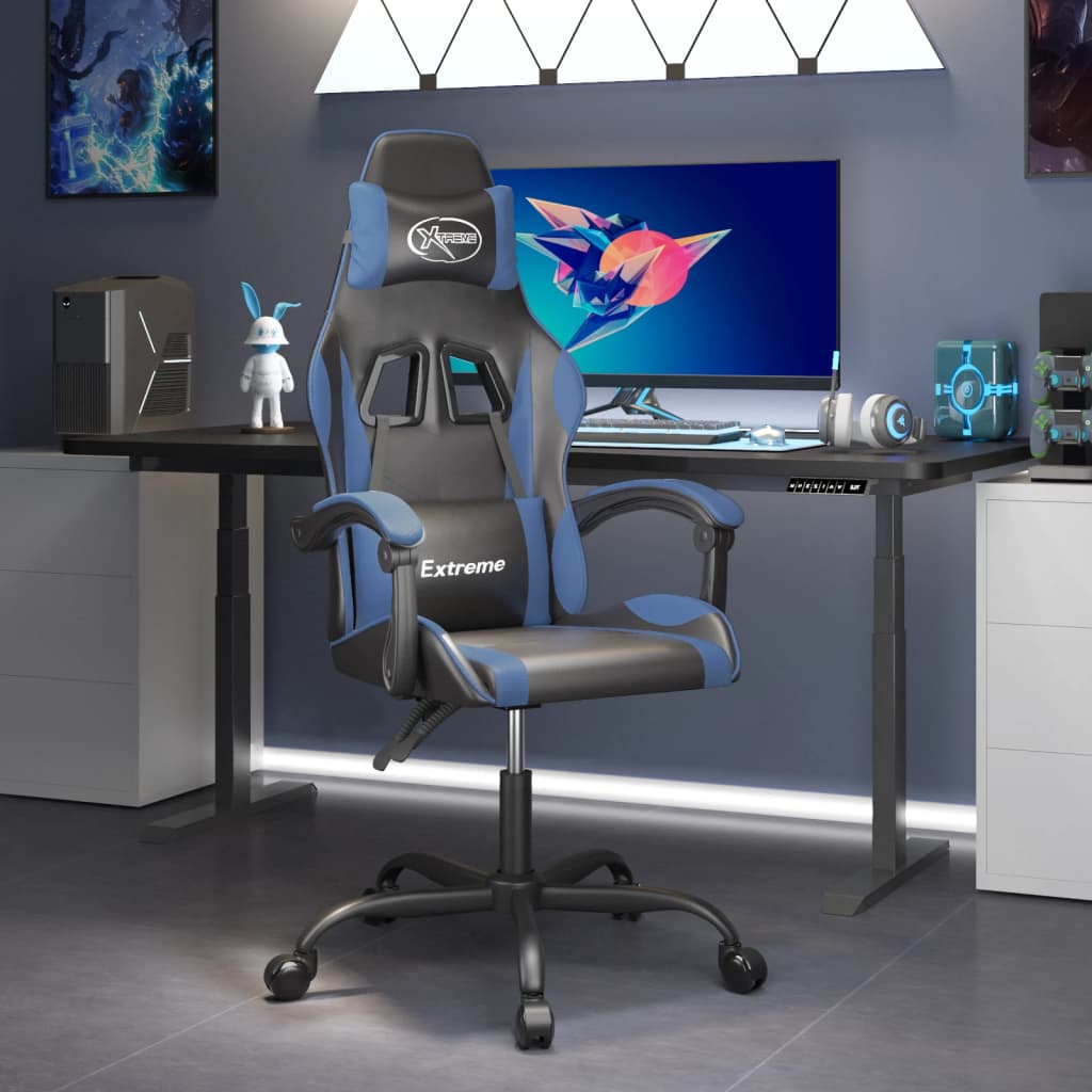 Gaming-Stuhl Drehbar Schwarz und Grün Kunstleder