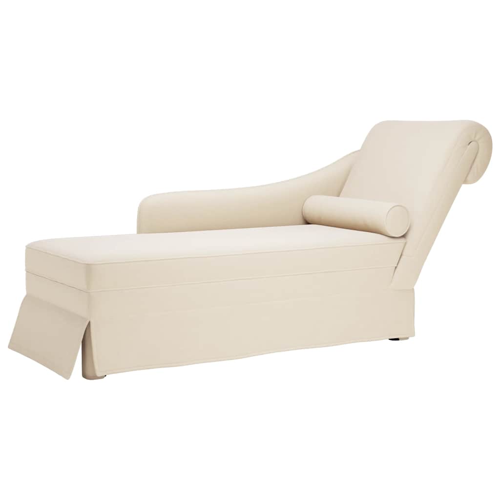 Chaiselongue mit Nackenrolle und Rechter Armlehne Blau Samt