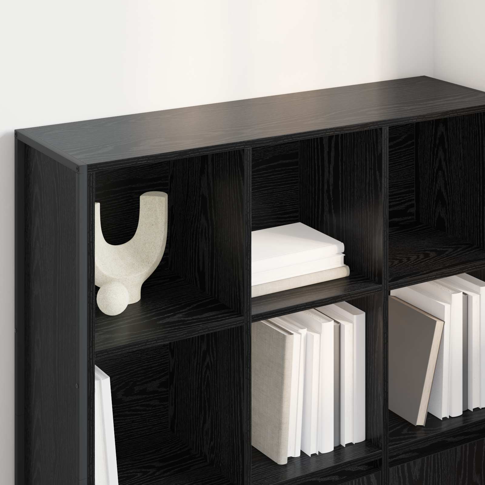 Bücherregal 2 pcs Schwarz Eichen-Optik 99,5 x 30 x 108 cm