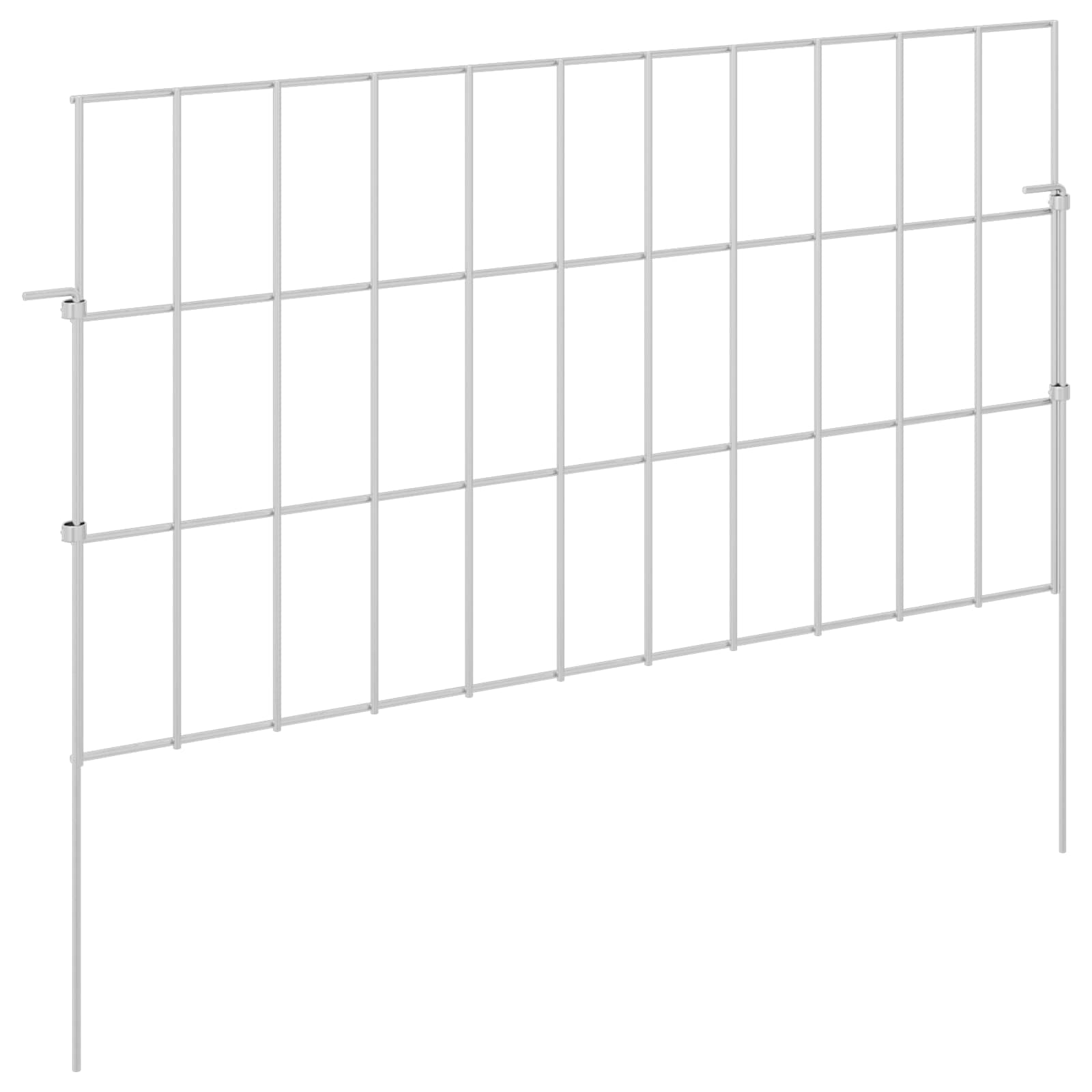 Gartenzaun mit Pfählen 12 pcs 35 x 30 cm Mesh Verzinkter Stahl