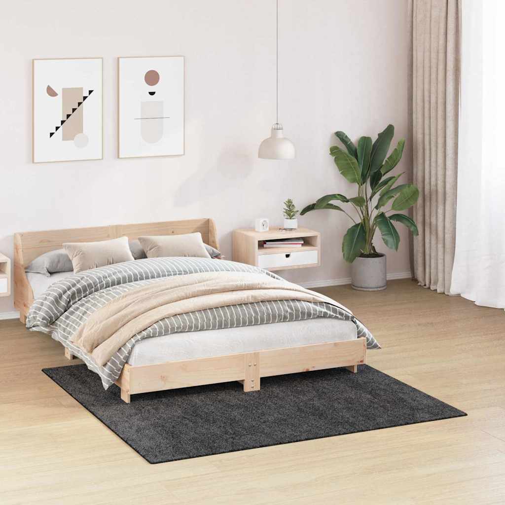 Anti-Rutsch Shaggy Teppich Dunkelgrau 200 x 200 cm PP