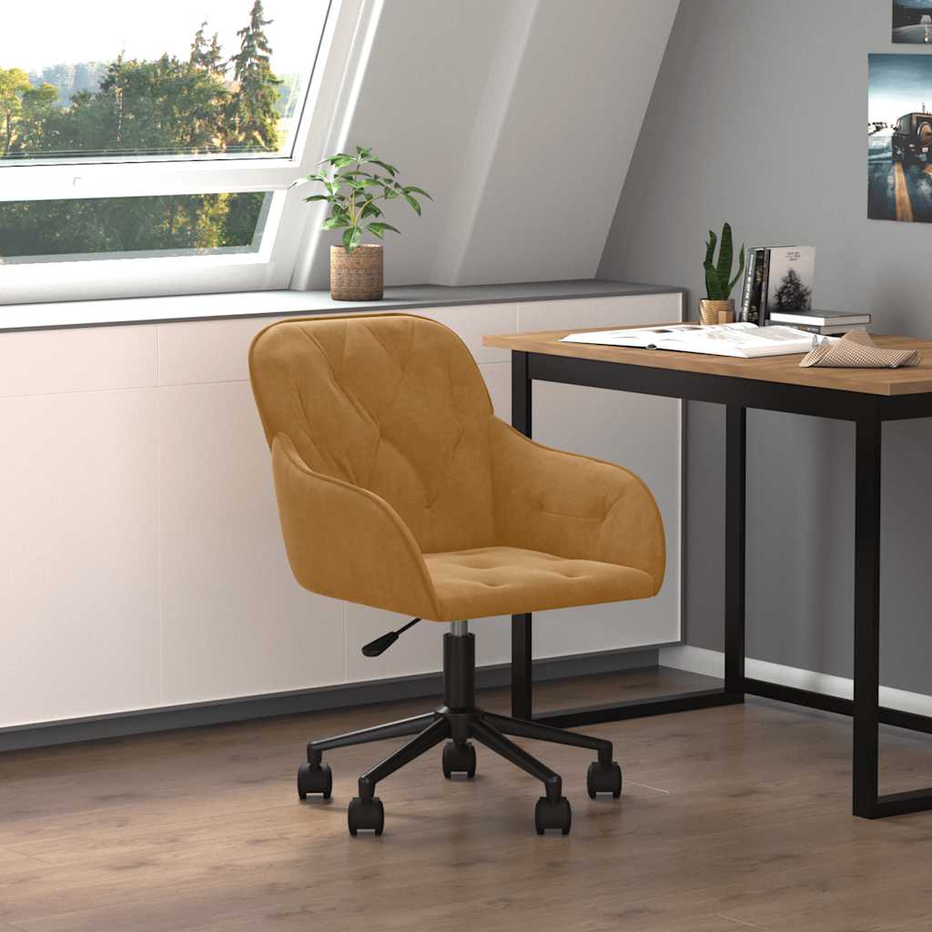 Bürostuhl Drehbar Dunkelgrün Samt