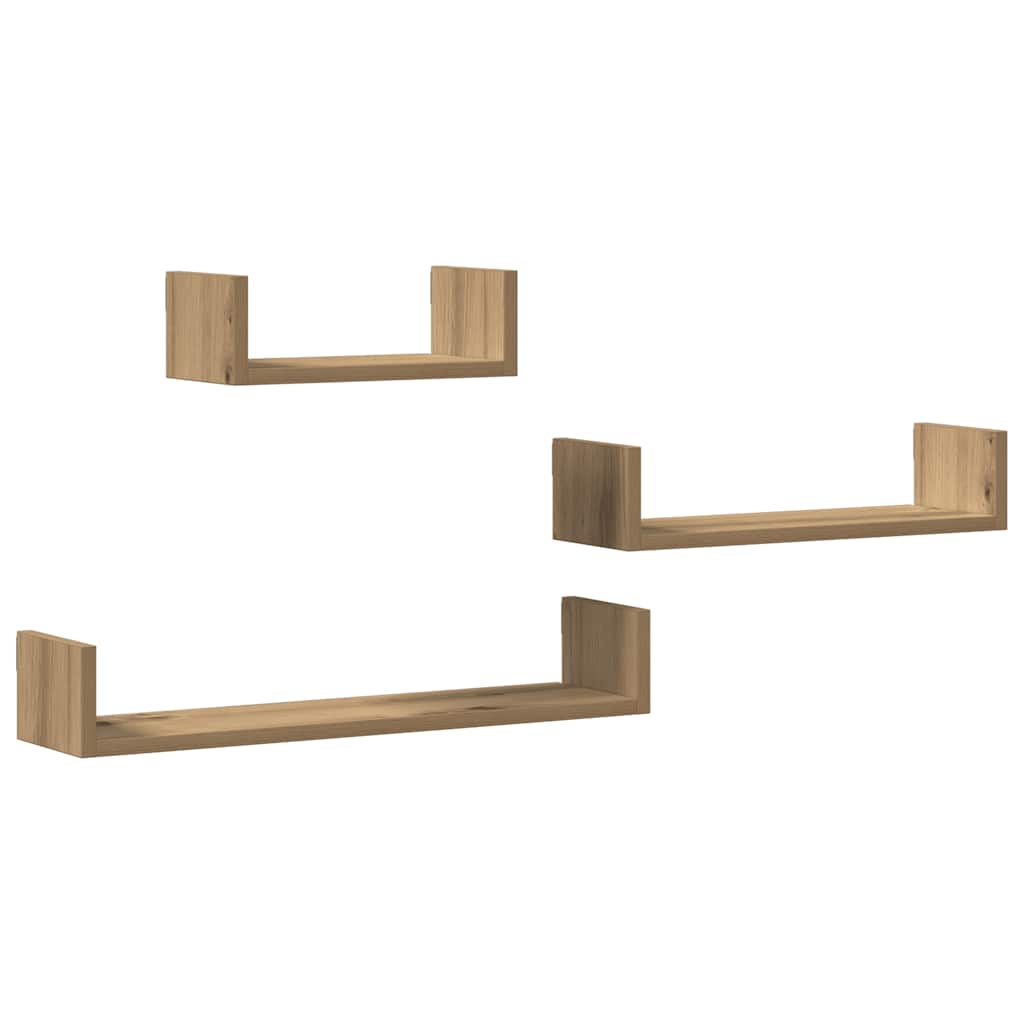 Wandregal 3 Stk. Weiß Holzwerkstoff