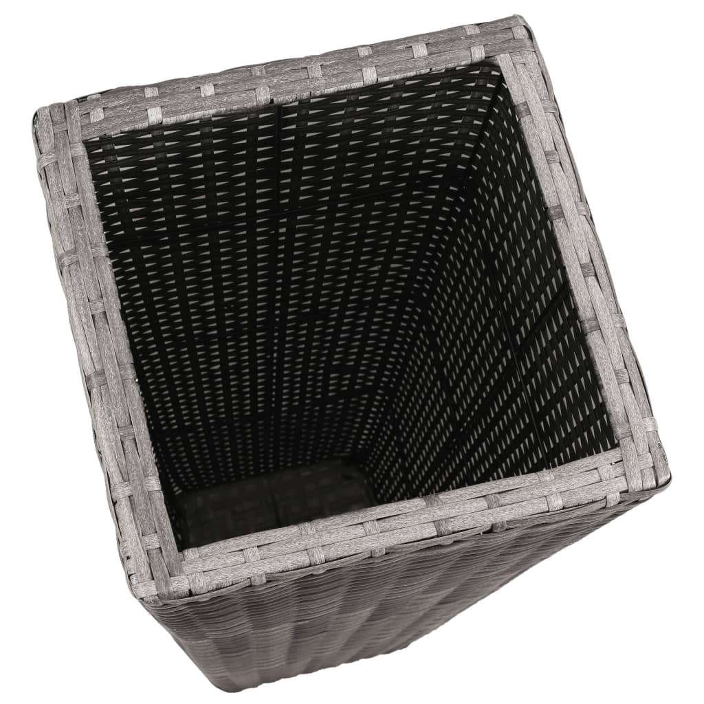 Garten-Hochbeet 3-tlg. Poly Rattan Schwarz