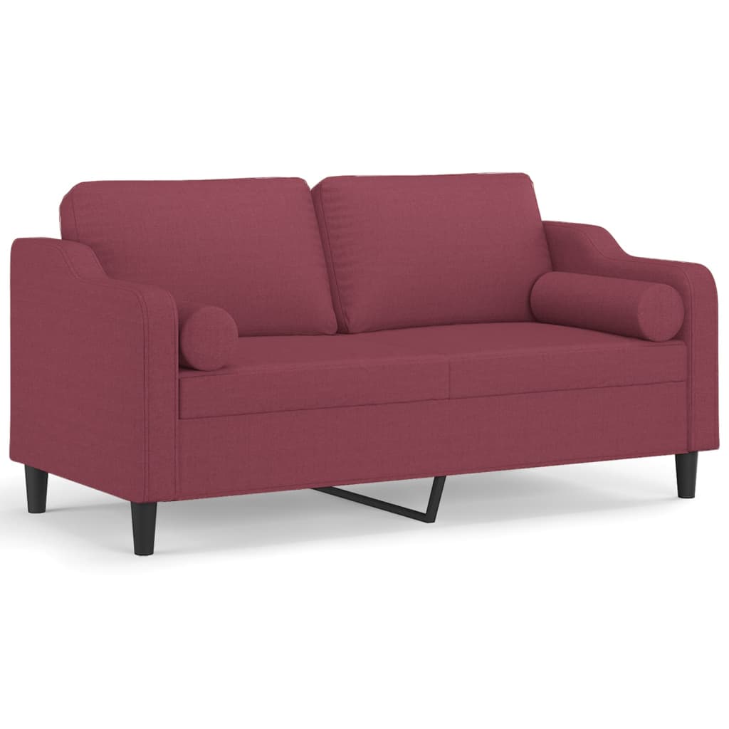 2-Sitzer-Sofa mit Zierkissen Braun 120 cm Stoff
