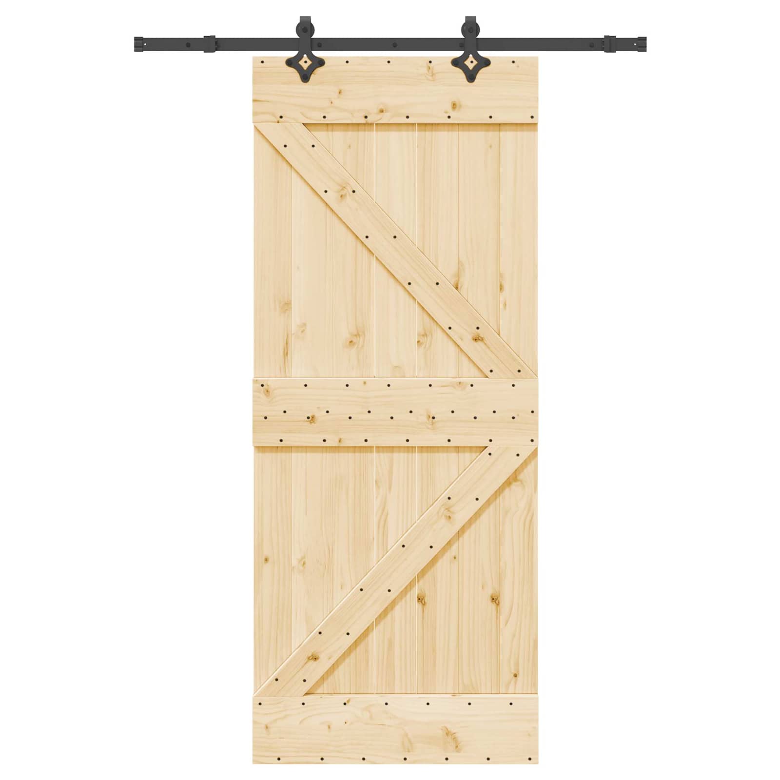 Schiebetür NARVIK Natürlich und Schwarz 70 x 210 cm (152,5 cm)