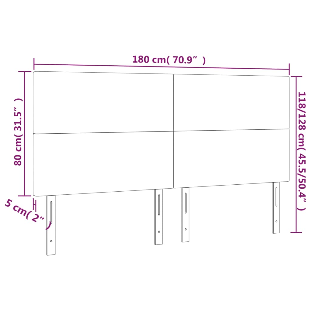 Kopfteil Hellgrau 80x5x118/128 cm Stoff