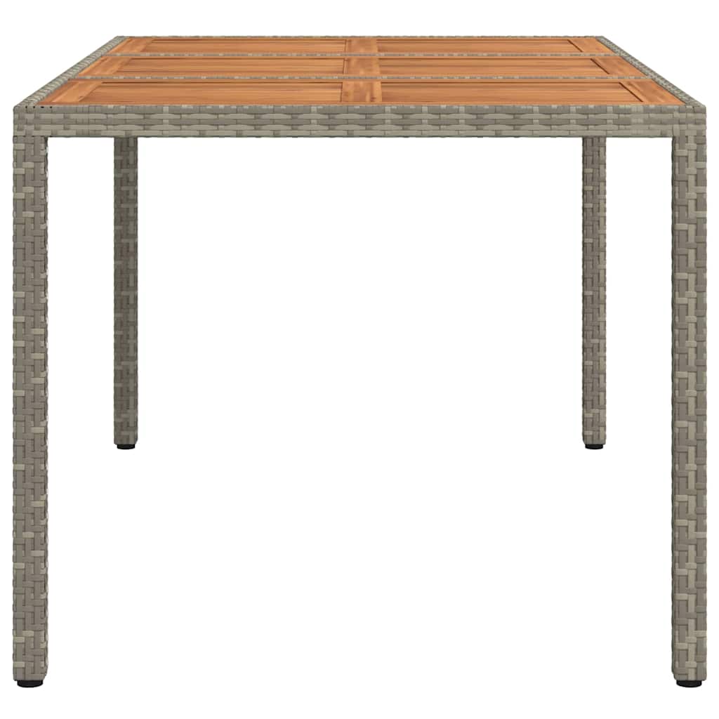Gartentisch 150x90x75 cm Hartglas und Poly Rattan Grau