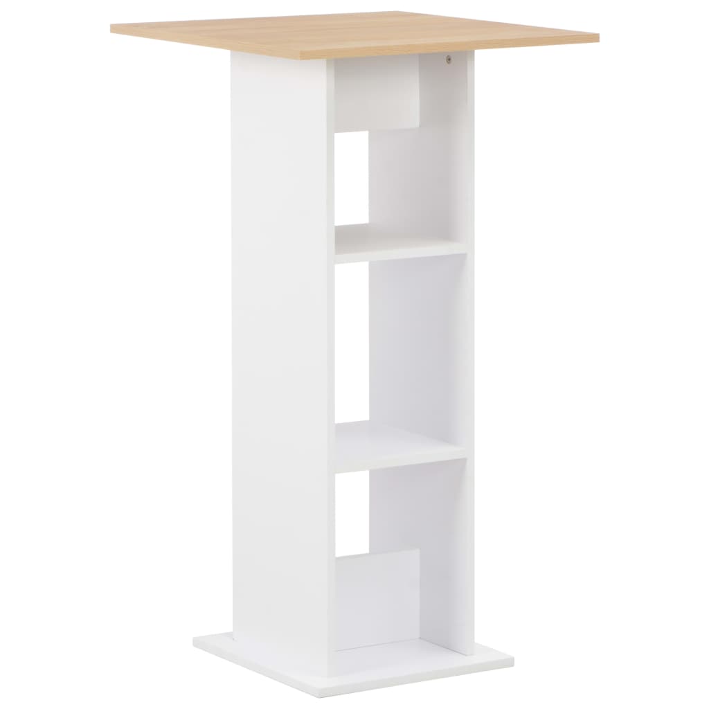 Bartisch Weiß 60x60x110 cm